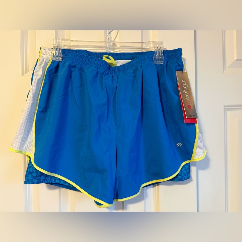 Ideology Blue Shorts with Yellow Accents